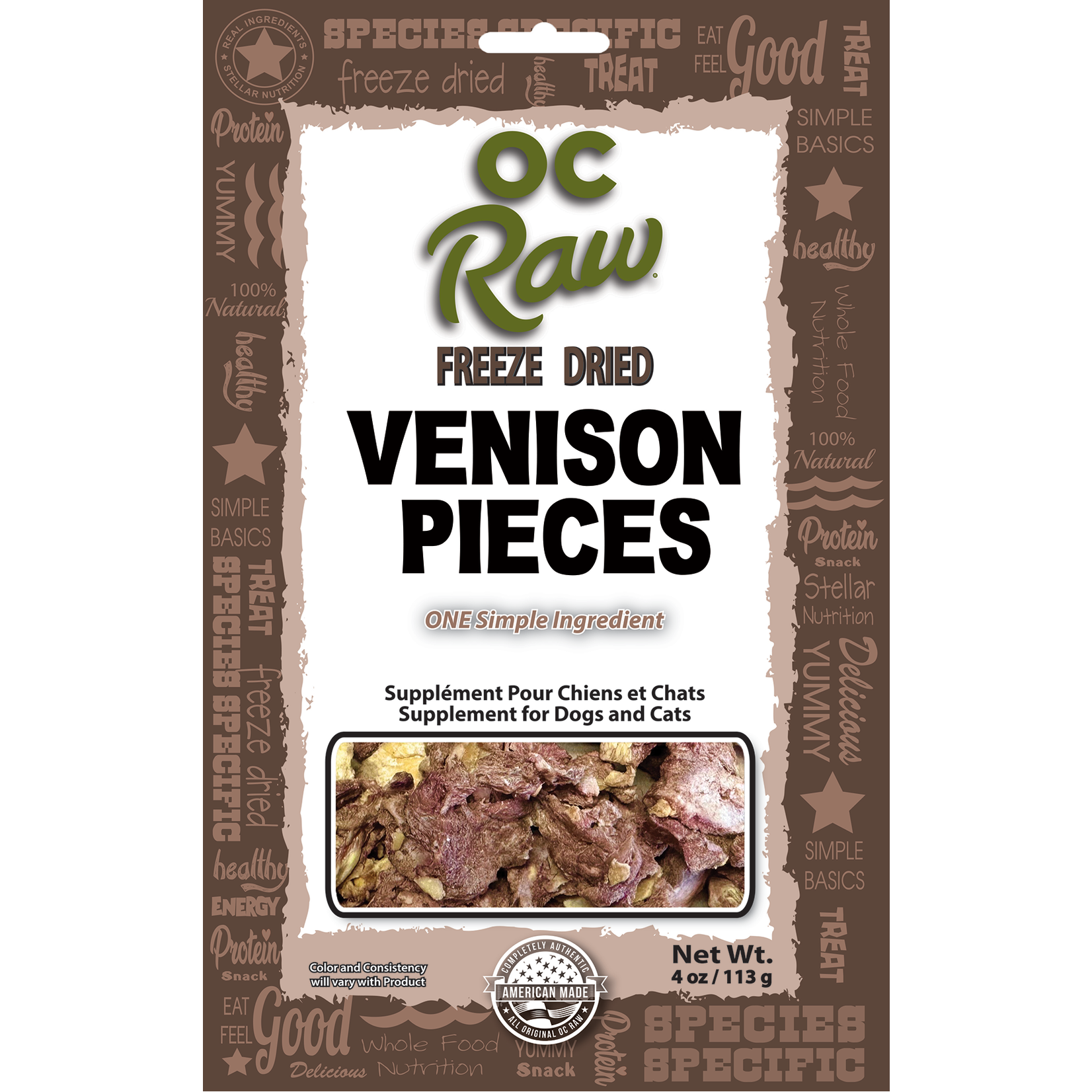 4 oz. OC Raw Freeze Dried Venison - Treats